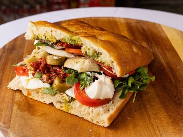 Hummus (Mezze) sandwich on Focabari bread